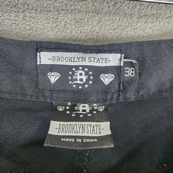 Men's Black Cargo Shorts Brooklyn State 14" Inseam Size 38 - Picture 3 of 9